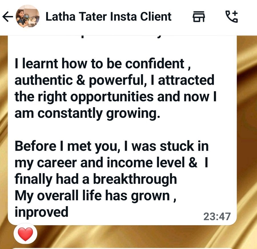 WhatsApp message from Latha Tater