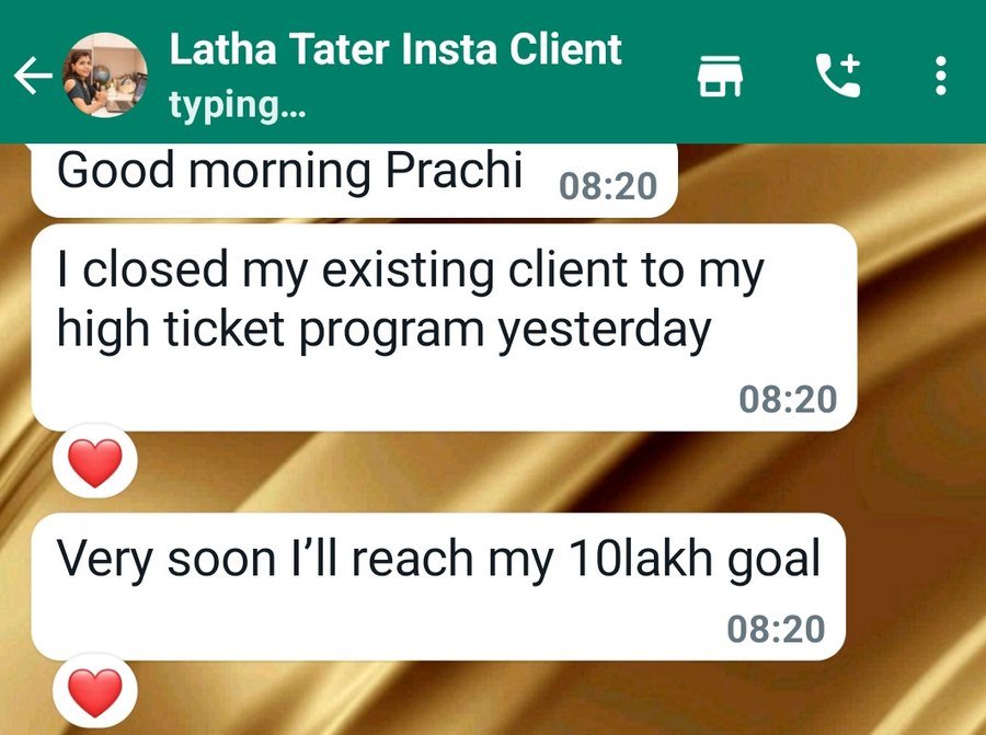 WhatsApp message from Latha Tater