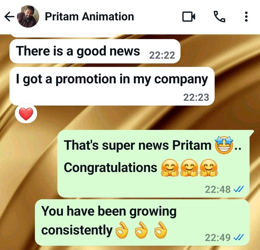WhatsApp message from Pritam