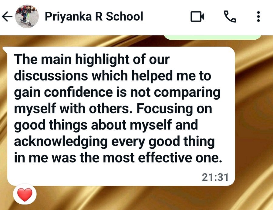WhatsApp message from Priyanka Dhoble